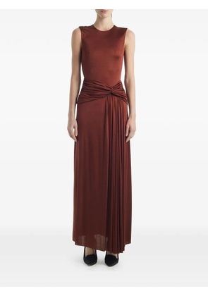 Adam Lippes Talitha knot pleated dress - Brown