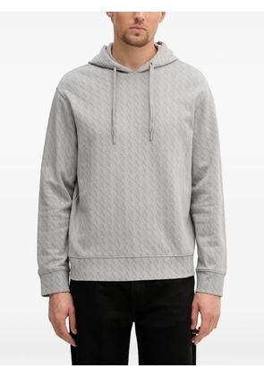 Armani Exchange monogram-pattern hoodie - Grey