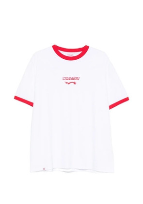 Charles Jeffrey Loverboy logo-embroidered ringer T-shirt - White