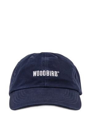Woodbird Core logo-embroidered cotton cap - Blue