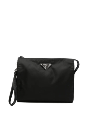 Prada Re-Nylon triangle logo wash bag - Black