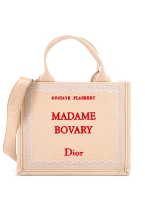 Christian Dior Pre-Owned Book with Strap Embroidered Canvas Small tote bag - Neutrals