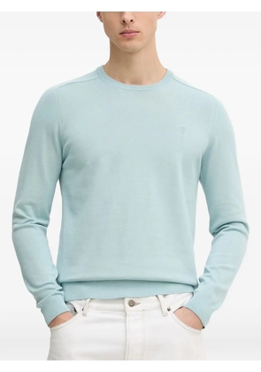 Trussardi logo-embroidered crew-neck sweater - Blue