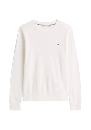 Tommy Hilfiger logo-embroidered crew-neck sweater - White