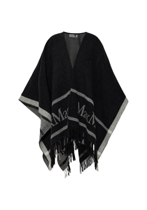 Max Mara fringed poncho - Black