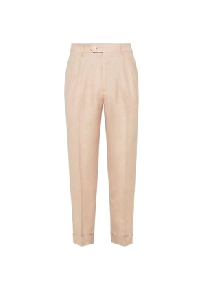 Brunello Cucinelli Papaya pleated-design trousers - Neutrals