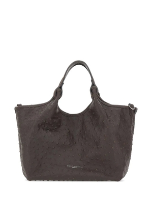 GIANNI CHIARINI medium Dua ostrich-effect tote bag - Brown