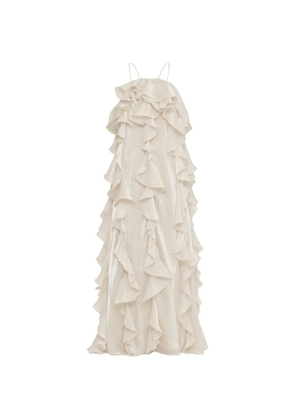 ACTUALEE ruffled maxi dress - Neutrals