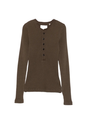 Citizens of Humanity Drea waffle-knit Henley top - Green