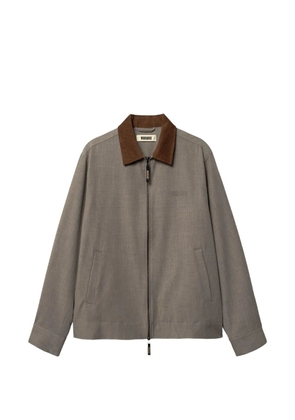 Woodbird Pon Guan corduroy-collar zip-up jacket - Brown