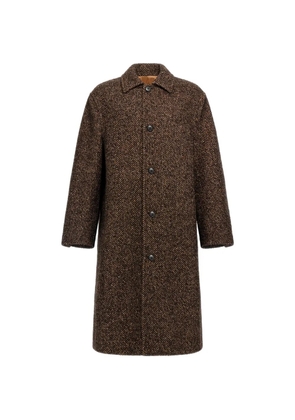 Roberto Cavalli herringbone-pattern single-breasted coat - Brown