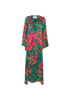 Sundress floral-print ring-detail maxi dress - Green
