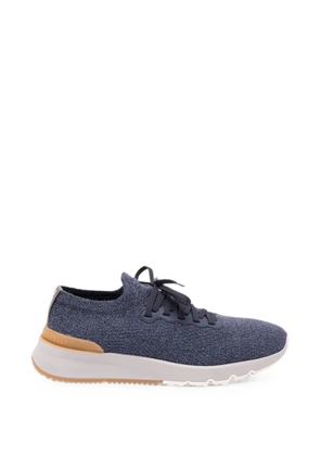 Brunello Cucinelli knitted lace-up sneakers - Blue