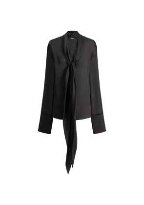 Balmain silk shirt with tie collar - Black