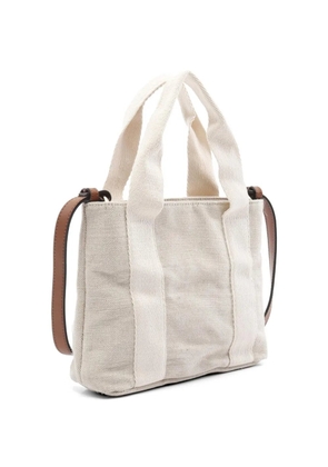 Chloé Pre-Owned Woody logo-print tote bag - Neutrals