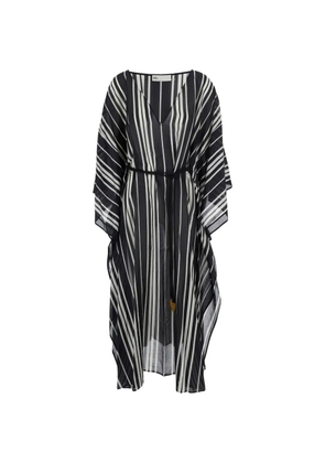 Tory Burch belted striped caftan - Black