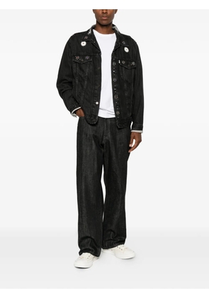 INNOCENCE NYC flower-studs denim jacket - Black