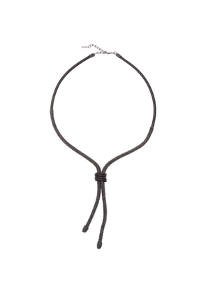 Brunello Cucinelli beaded leather necklace - Black