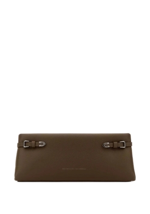 Brunello Cucinelli Mud leather clutch bag - Brown