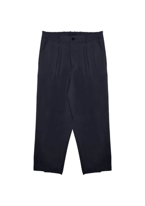 Low Brand pleated elasticated-waistband trousers - Blue