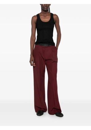 LOEWE logo-waistband pleated palazzo pants - Red