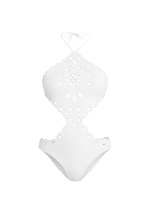 Cult Gaia Laidie cut-out broderie-anglaise swimsuit - White