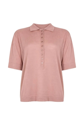 Seventy fine-knit short-sleeve polo shirt - Pink