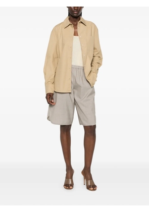 The Frankie Shop embroidered-logo button-down shirt - Neutrals