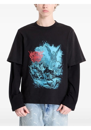 WASTED Legion graphic-print layered T-shirt - Black