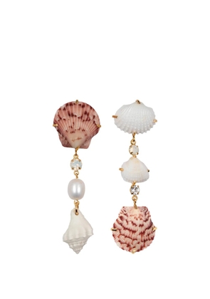 Jennifer Behr Derya shell-embellished drop earrings - Gold