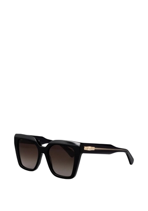 Longchamp square-frame bamboo-detail sunglasses - Black