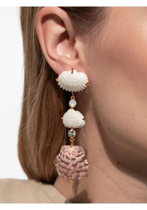 Jennifer Behr Derya shell-embellished drop earrings - Gold