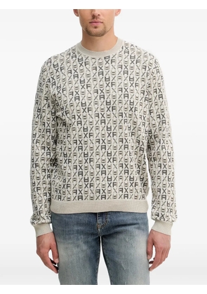 Armani Exchange monogram-pattern sweater - Neutrals