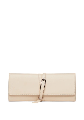 Liffner belted leather clutch bag - Neutrals