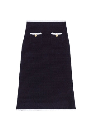 Maje crochet-knit midi skirt - Blue