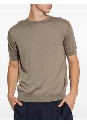 Giorgio Armani embroidered-logo T-shirt - Grey