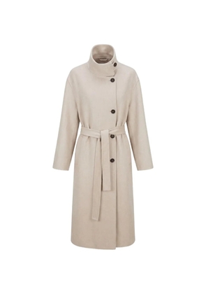 Brunello Cucinelli belted button-fastening coat - Neutrals