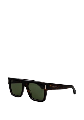 Ferragamo Eyewear tortoiseshell-effect rectangle-frame sunglasses - Brown
