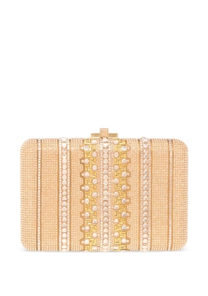 Judith Leiber Lattice Crystal Slim Slide clutch bag - Gold
