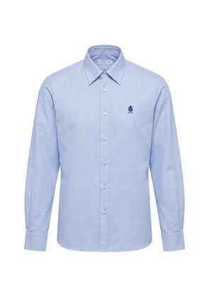 Prada logo-embroidered pointed-collar shirt - Blue