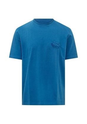 ETRO Roma logo-embroidered T-shirt - Blue