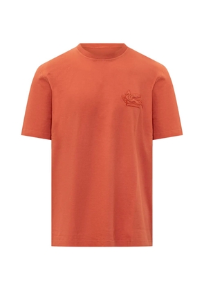 ETRO Roma logo-embroidered T-shirt - Orange