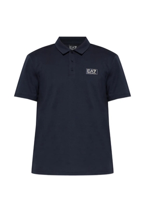 Ea7 Emporio Armani logo-patch polo shirt - Blue