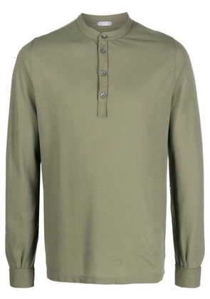 Zanone band-collar polo shirt - Green