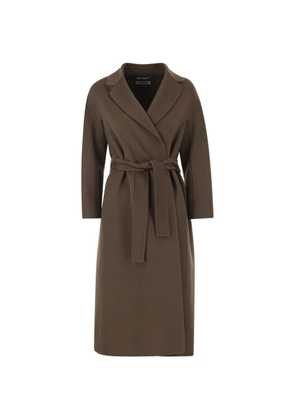 'S Max Mara lapel-collar belted coat - Brown