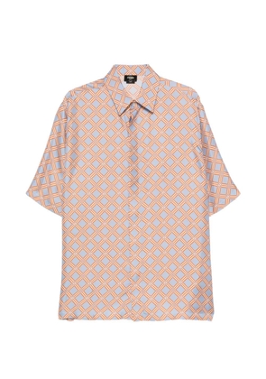FENDI geometric-print short-sleeve shirt - Blue