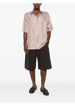 FENDI geometric-print short-sleeve shirt - Blue