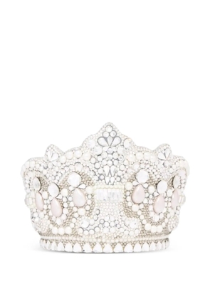 Judith Leiber Crown Diana crystal-embellishment clutch bag - Silver