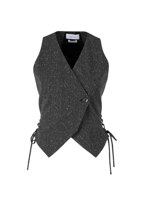 Alexander McQueen lace-up asymmetric vest top - Grey