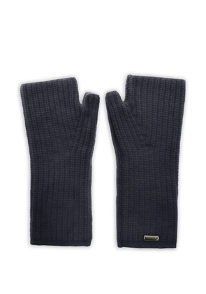 Herno ribbed-knit gloves - Blue
